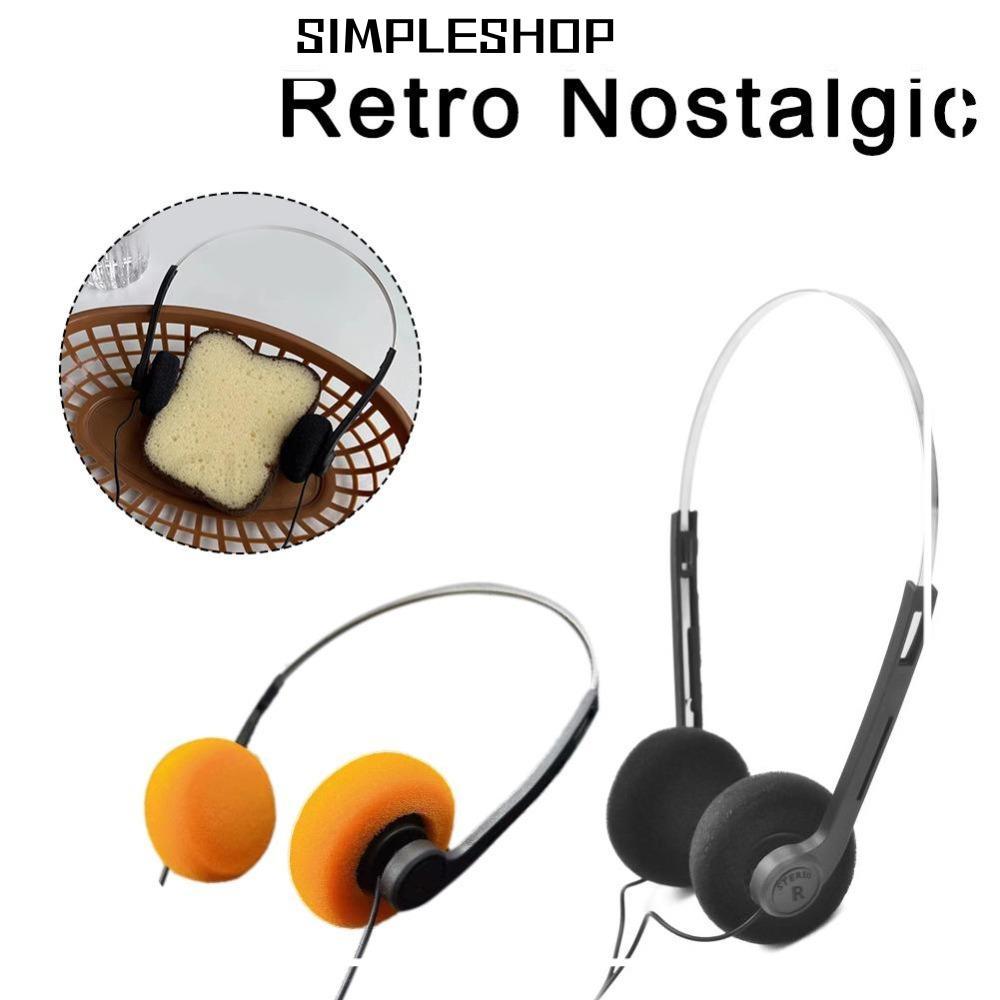 SIMPLESHOP Classic Vintage-80s Headphones, Fashion Adjustable Wired Small Headphones, Sports Wired P
