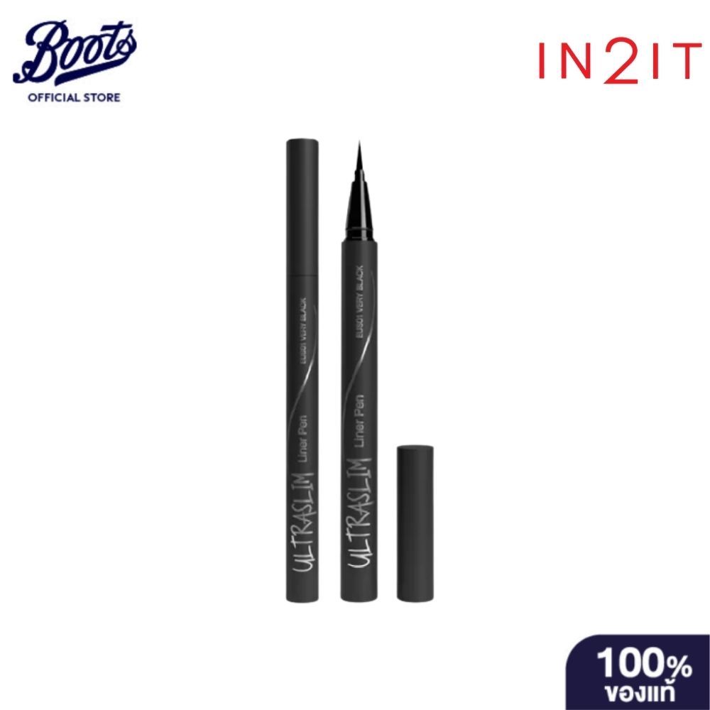 IN2IT Ultraslim Liner Pen Eus01 Very Black อินทูอิท อัลตร้าสลิม ไลน์เนอร์ เพ็น อียูเอส01 เวรี่ แบล็ค