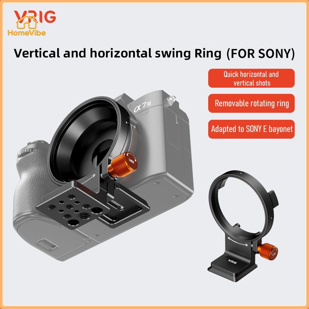 HomeVibe VRIG 65.9 มม. หมุนได้ขาตั้งกล้องแหวนเลนส์คอเท้าพร้อมจานด่วน 1/4in & 3/8in รูเกลียวใช้งานร่ว