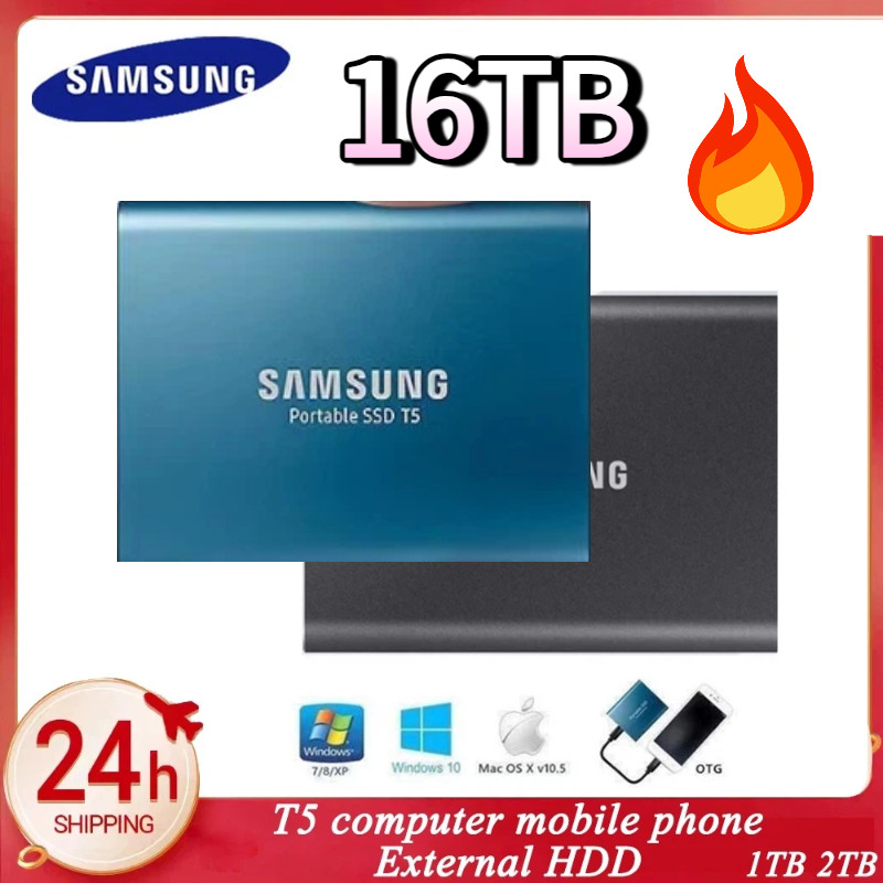 Samsung SSD ฮาร์ดไดรฟ์ภายนอก 16TB 30TB External HDD  4TB 8TB Type-c USB 3.0 External Harddrive 1TB 2