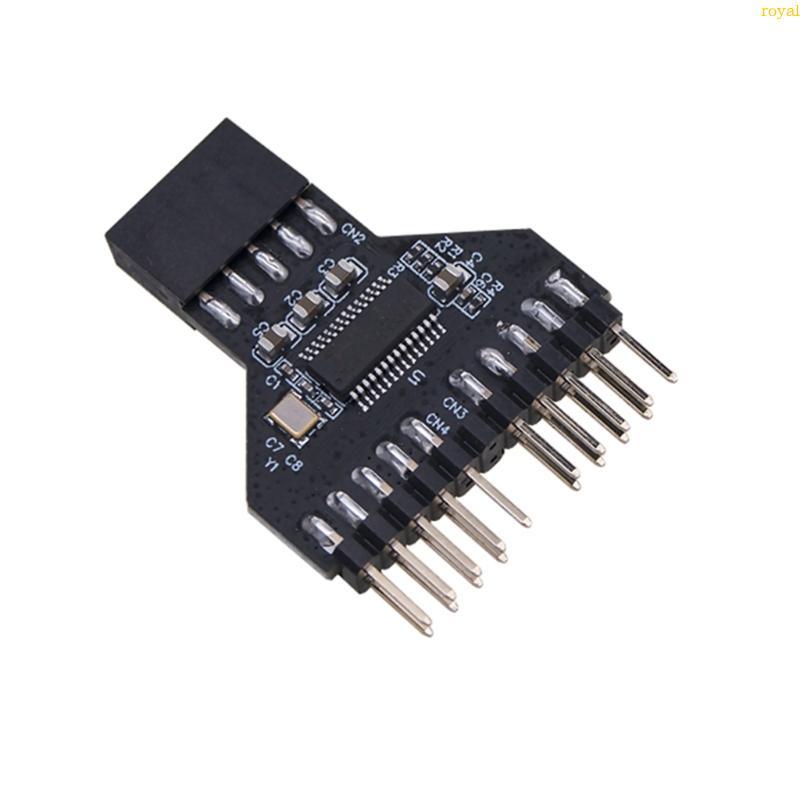 (ส่วนลดสูง)oyalking.th 9-Pin USB HUB USB 2 0 Connectors สําหรับโคมไฟพัดลมเมนบอร์ดอินเทอร์เฟซ USB 9Pi