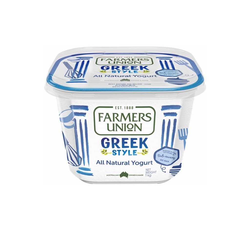 [สินค้าส่งด่วน] ฟาร์เมอรส์ยูเนียน กรีกโยเกิร์ต 1 กก. FARMERS UNION GREEK YOGURT NATURAL 1 KG