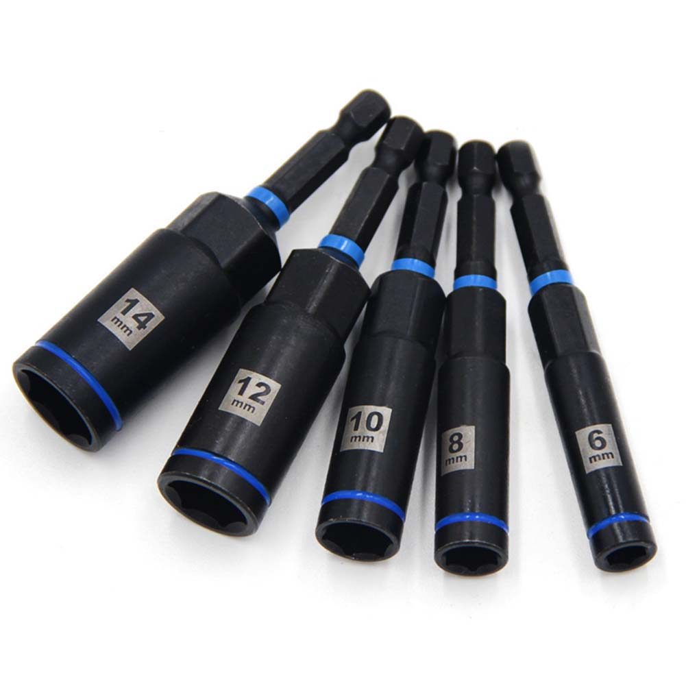 xk7 80 มม.Hex Nut Driver เจาะบิตอะแดปเตอร์ซ็อกเก็ตประแจส่วนขยายแขน 6-14 มม.