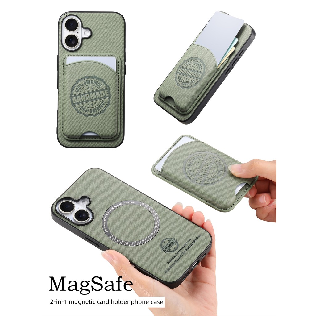 wallet magsafe magsafe card 2 in 1 เหมาะสําหรับ iphone17promax Magnetic Card Holder Air เคสโทรศัพท์ 