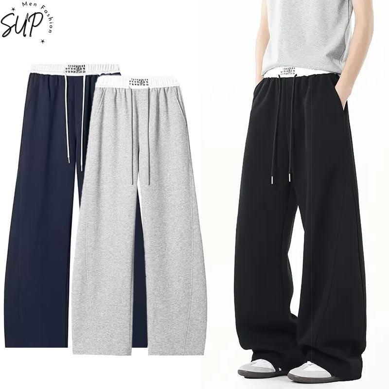 M-3XL Unisex กางเกงวอร์มขนาดใหญ่ผ้าฝ้ายระบายอากาศกางเกงลําลองขาตรงหลวมฤดูร้อน Joggers Streetwear