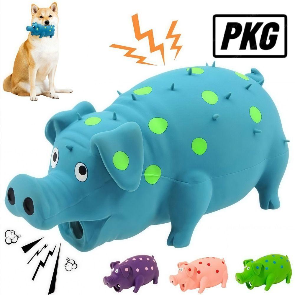 REPKG ของเล่นยางนุ่มสําหรับสุนัข Squeaky เสียงหมู ของเล่นสัตว์เลี้ยงทนทาน