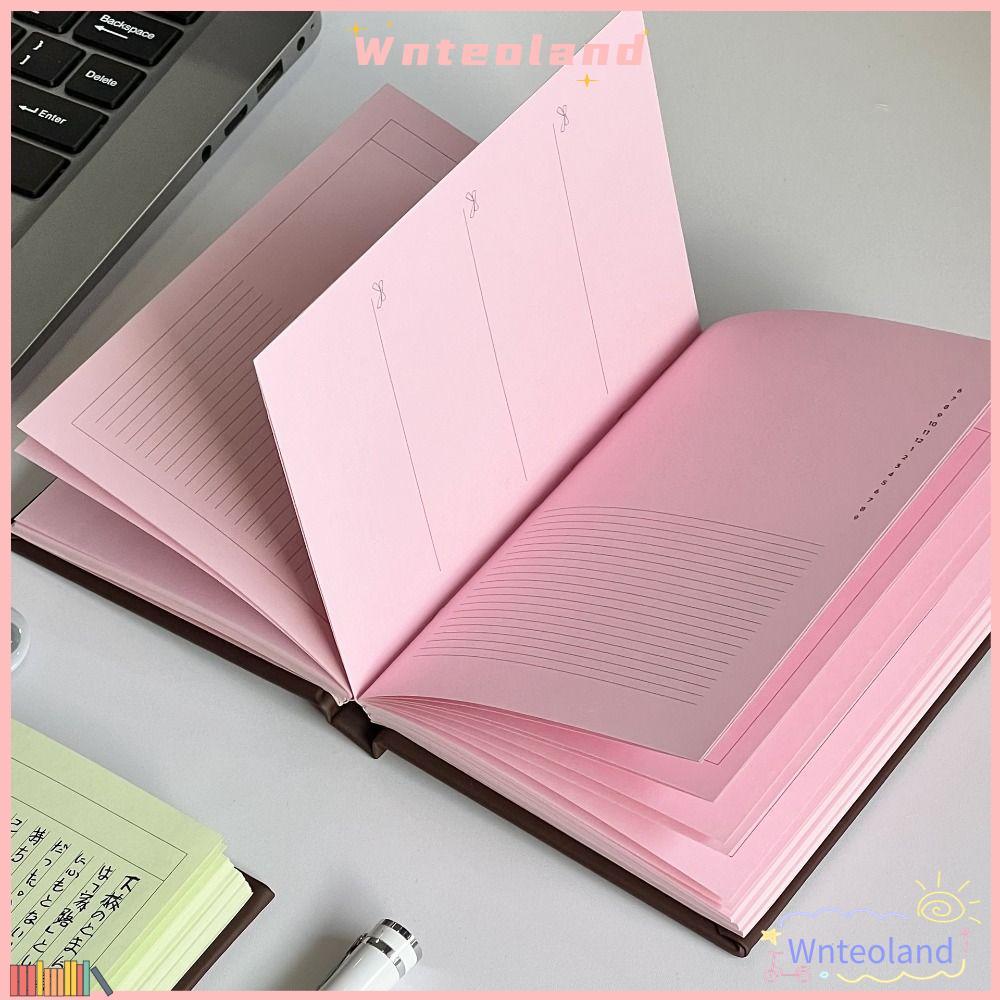 WNTEOLAND Schedule Planner Book,ช็อกโกแลตปกA6,แบบพกพาDIYสมุดภาพเปลือกแข็งTravel Journalนักเรียน