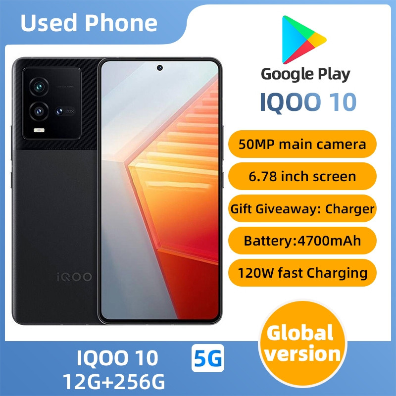 SmartPhone iQOO 10 5g 6.78 นิ้ว 50PM CAMERA ใช้โทรศัพท์รับประกัน Murah