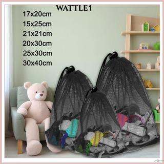 ถุงซักผ้า WATTLE, กระเป๋าใส่ถุงเก็บเชือกรูดสีดําระบายอากาศได้, กระเป๋าใส่ตาข่ายไนลอนอเนกประสงค์แบบพกพา