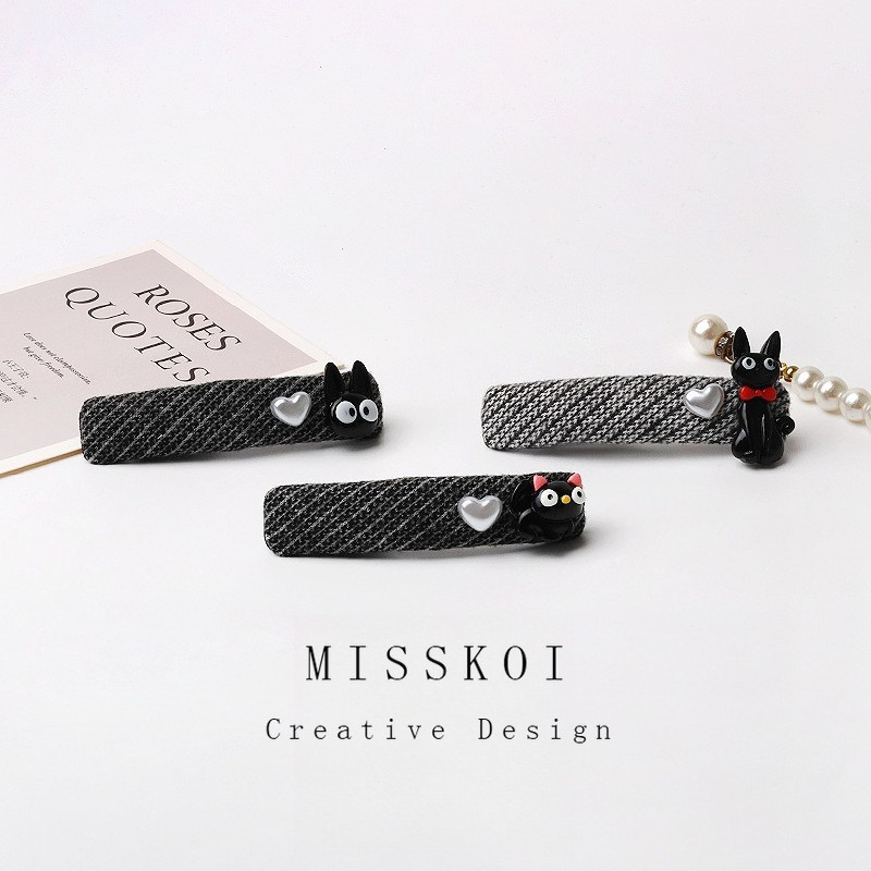 MISMEMO ญี่ปุ่นเกาหลี Simple ลาย Cat Love Hairpin สไตล์ใหม่อารมณ์ด้านข้าง Hairpin อารมณ์ Bangs คลิป All-Match เครื่องประดับผม
