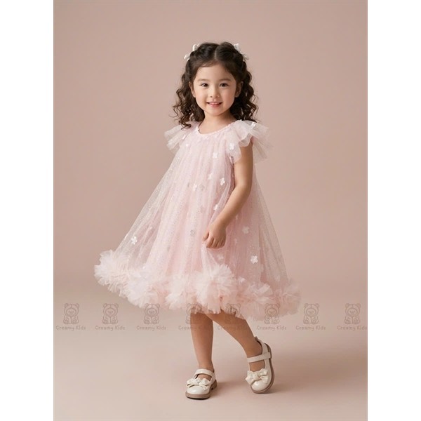 [CREAMY KIDS] "Helia Dress – ดอกไม้สดใสสําหรับเจ้าหญิงน้อย"