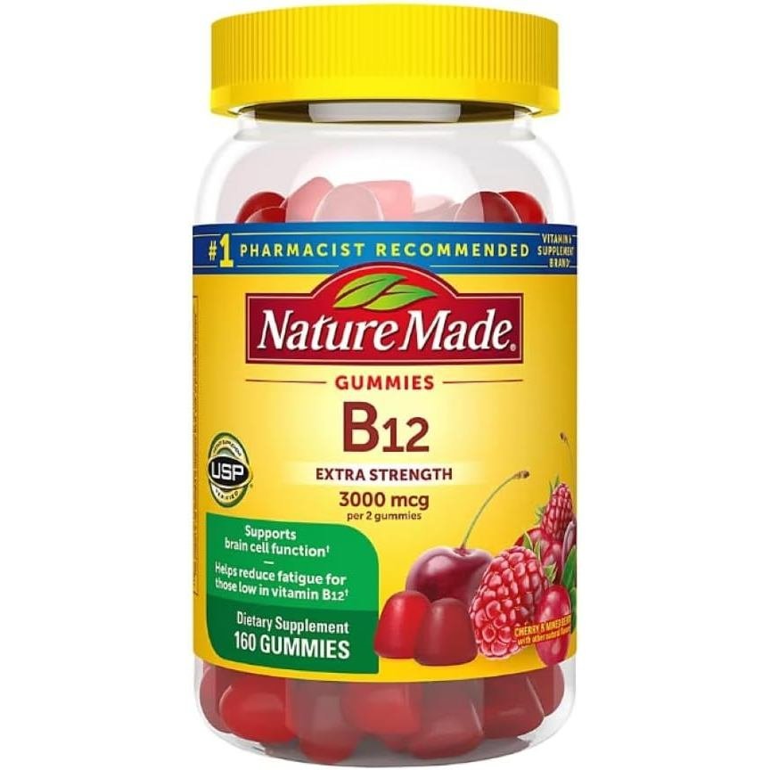 Nature Made B12 Gummies Extra Strength 3000 MCG PER 2 Gummies (160 CT)