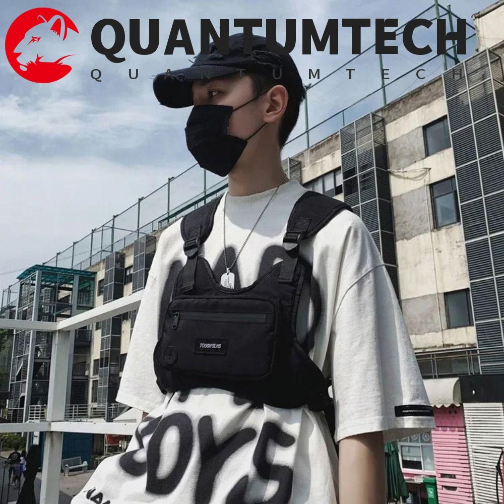 QUANTUMTECH Hip Hop Vest Bag, Hip Hop Functional Chest Bag,Functional Vest Bag Waterproof Streetwear