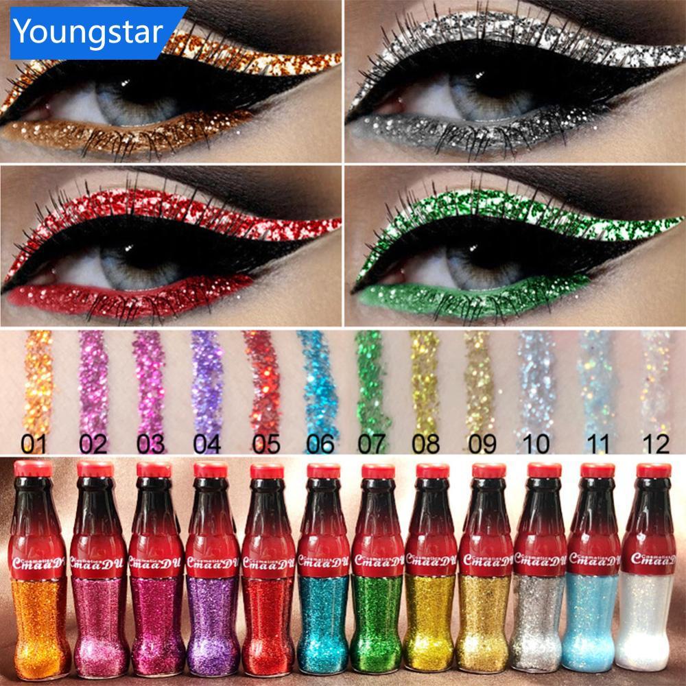FYY Pearlescent Glitter Powder Eyeliner Liquid ปากกากันน้ําเหงื่อหลักฐานไม่ง่ายที่จะรอยเปื้อนไม่ Cak