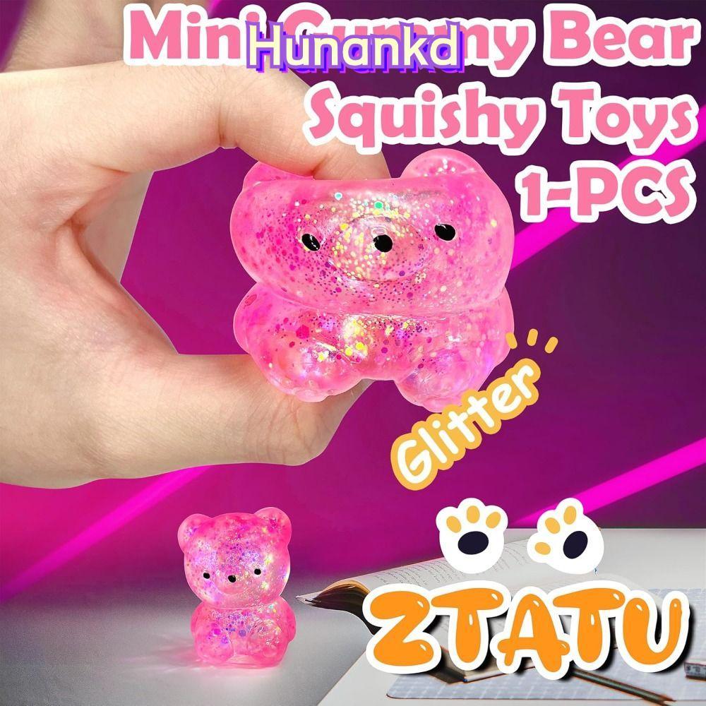 HUNAN Sugar Stress Ball Sensory Toys, Soft Gummy Bear Bear Squishy Fidget Toys, Funny Cute Squishy B