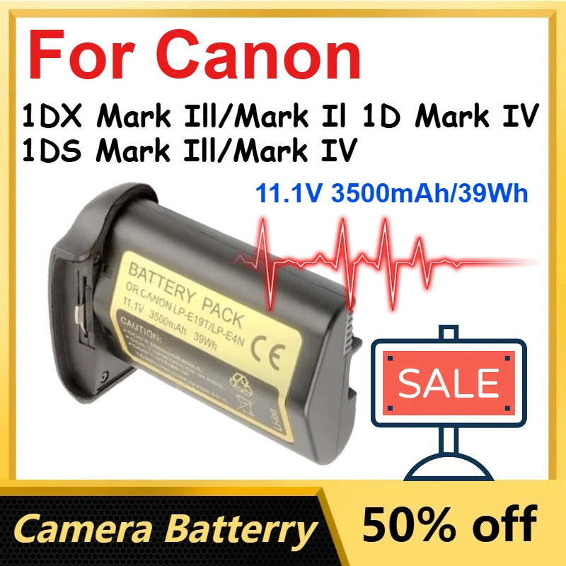 11.1V 3500mAh/39Wh LP-E19T แบตเตอรี่ LI-ion สําหรับ Canon 1DX Mark Il/Mark Il 1D Mark IV 1DS Mark Il