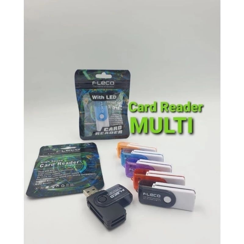[CR-22 MULTI] FLECO All in Mobile Phone TF เครื่องอ่านการ์ด USB2.0 สากลความเร็วสูงพิเศษ