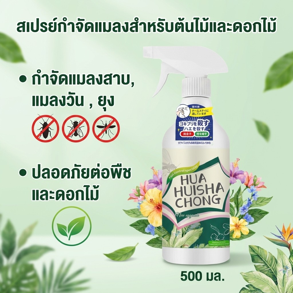 ยากำจัดแมลงพืช 500ml สูตรเข้มข้น ไม่ทำร้ายพืช กำจัดเพลี้ย เพลี้ยไฟ เพลี้ยแป้ง หนอน มด และไร ใช้ได้กับพืชทุกชนิด