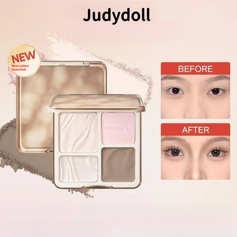 Judydoll High Gloss Makeup Disc Comprehensive Disc Matte Brightening Facial Shadow Nose Shadow Tear Groove Covering Beginner Nature Easy To Color High Gloss Grooming Disc