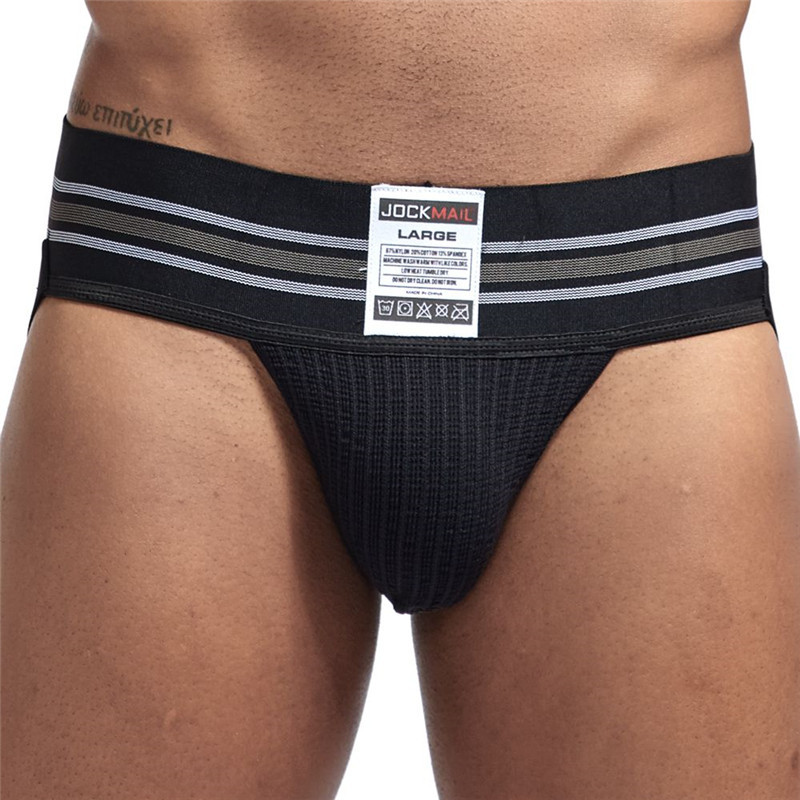 JOCKMAIL Mens Cotton Athletic Open Back Jockstrap