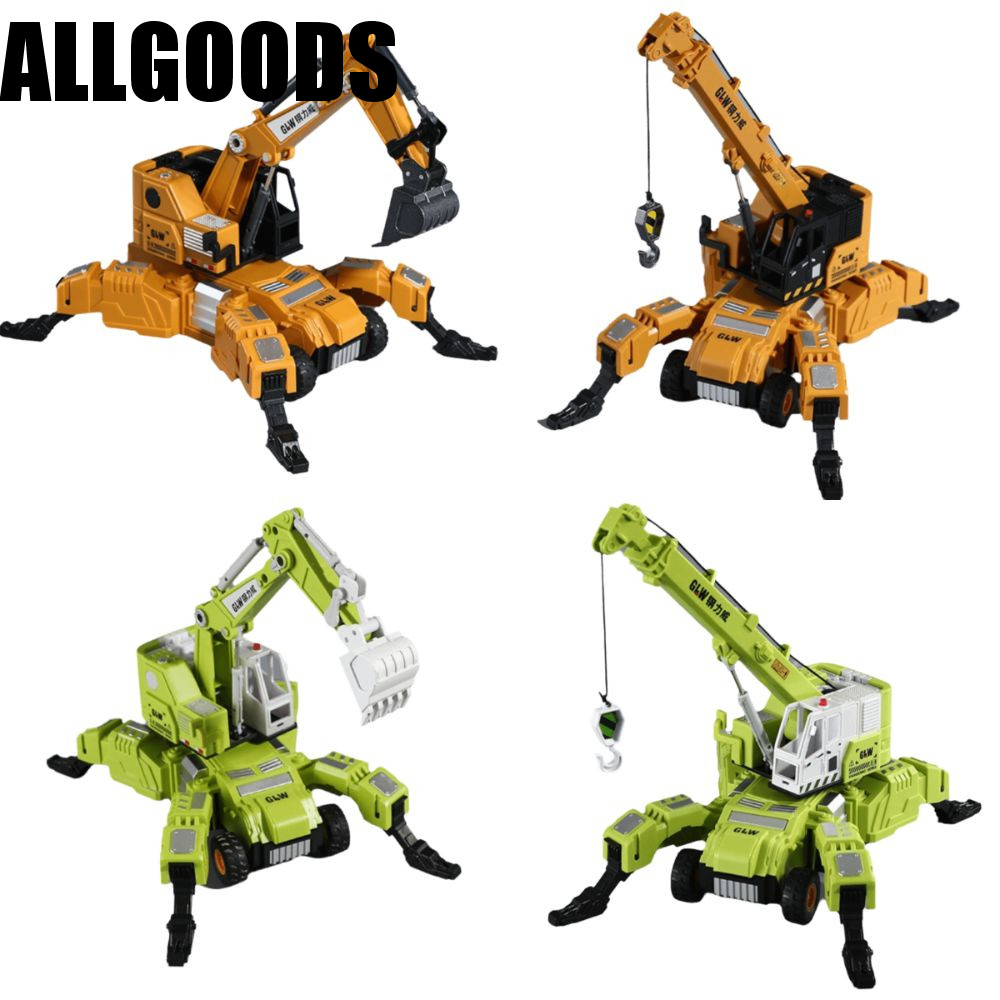 ALLGOODS เปลี่ยนวิศวกรรมยานพาหนะของเล่น, ฟังก์ชั่นหมุนยกรถDiecastรุ่น, Inertial Vehicle Alloyวัสดุสี่ขาออกแบบจําลองรถขุดเครน