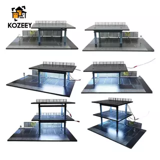 KOZEEY 1 64 Scale ที่จอดรถโรงรถ Diorama จอแสดงผลเดสก์ท็อปสําหรับ Hot Wheels รถ Miniatures ตู้โชว์