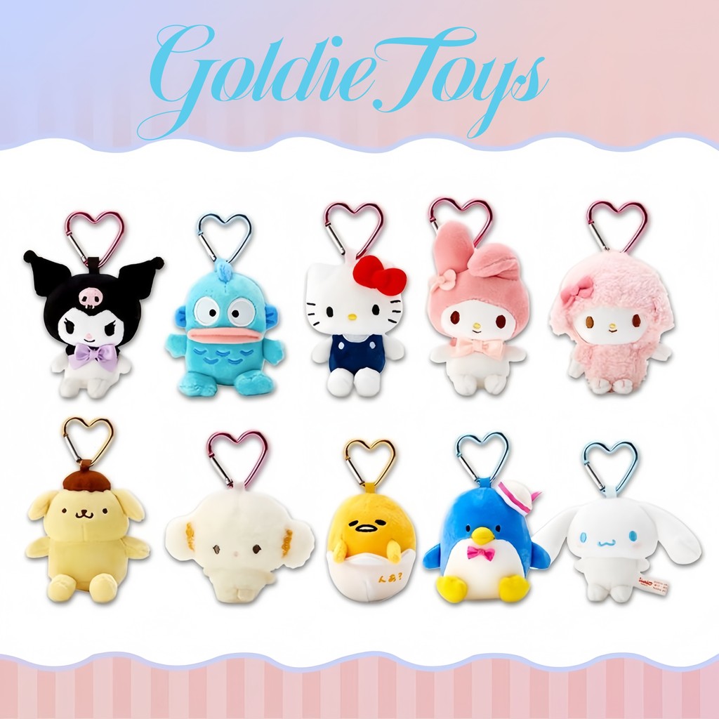 🔥COD🔥Sanrio ซานริโอ้ พวงกุญแจตุ๊กตา จี้ตุ๊กตาปุ่มรัก ขนาดเล็ก น่ารัก เครื่องประดับกระเป๋า ของตกแต่งสุดฮิต
