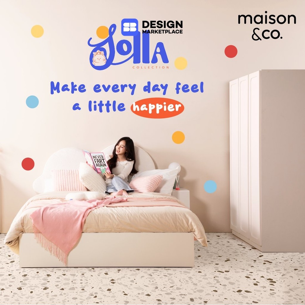 SB Design Square ชุดห้องนอน เตียง 5 ฟุต รุ่น Basic & ตู้เสื้อผ้าบานเปิด 120 ซม. รุ่น Solla สีขาว แบร