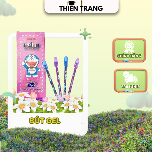 กล่อง 12 Thornu/ Tforu Doreamon AH888 / VS999 ปากกาเจลหมึกองุ่นหอม 0.38 มม. Nib (หมึกสีน้ําเงิน, สีม