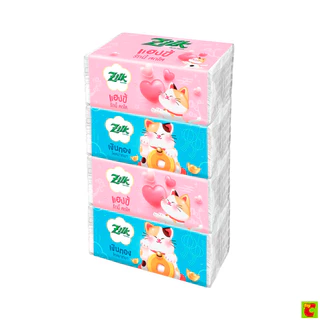 ซิลค์ ลัคกี้ ซอฟท์แพ็ค กระดาษเช็ดหน้า 175 แผ่นคู่ x 4 ชิ้น คละลาย
