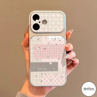 เคสเปลี่ยนสีหนัง ลาย Kitty ตาราง น่ารัก สไตล์ฮิต คู่รัก เข้ากันได้กับIPhone 17 air 12 16 14 11 13 15 Pro Max 16 15 Plus
