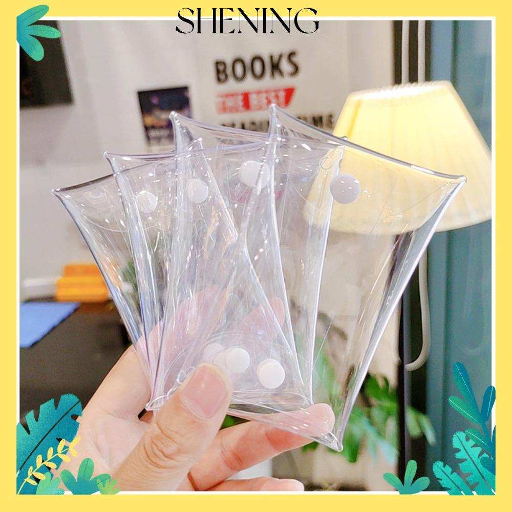 กระเป๋าสตางค์ SHENING Zero, กระเป๋าใส่เหรียญ PVC หลายขนาด, ของขวัญกันน้ําพร้อมหัวเข็มขัดใสผู้ถือบัตร