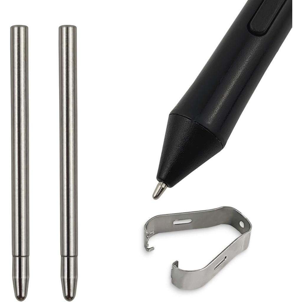 2 แพ็คไม่มีสวมใส่ไทเทเนียมอัลลอยด์ดินสอมาตรฐาน Nibs เหมาะสําหรับ One โดย WACOM, Intuos Series Pen, เ