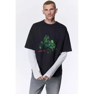 H&M(เอชแอนด์เอ็ม) เสื้อยืดทรงโอเวอร์ไซส์ Men Oversized Fit T-shirt 1159823_16
