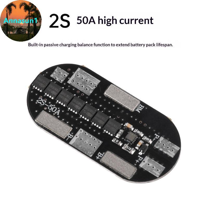 Annasun 2S 50A 3.7V BMS โมดูล Li Ion แบตเตอรี่ชาร์จป้องกันปลอดภัย Current Board สําหรับ Outdoor Camp