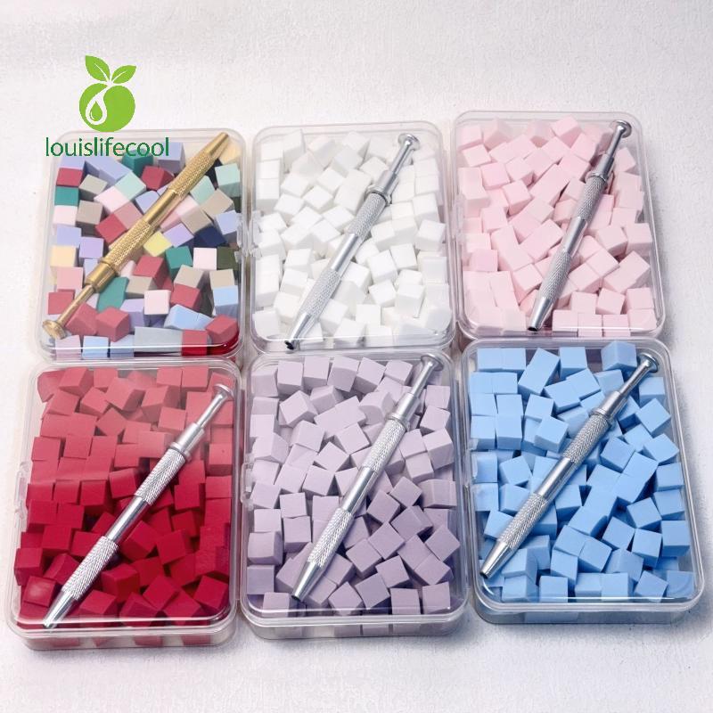 Louislifecool 100 ชิ้น Gradient Nail Art ชุดแปรงฟองน้ําพร้อมเครื่องมือสําหรับเจล Polish Glitter ใหม่