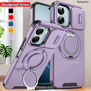 Casing For OPPOA6 OPPO A6 Pro T C S A6C A6X A6T A6S OPPOA6t Pro A6tPro A6Pro OPPOA6s/6X 5G 4G Shockproof Phone Case Metal Armor Ring Bracket Stent Back Push Camera Lens Privacy Protect Holder Back Casing Cover