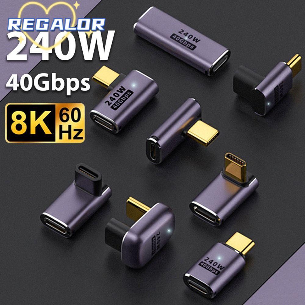 REGALOR0G 240W แล็ปท็อปชาร์จเร็ว 8K 60HZ Data Transfer USB C Converter