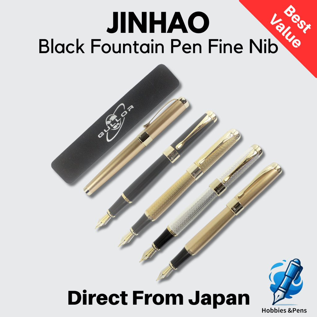 Jinhao Gullor Fountain Pen Black with Converter Fine Nib