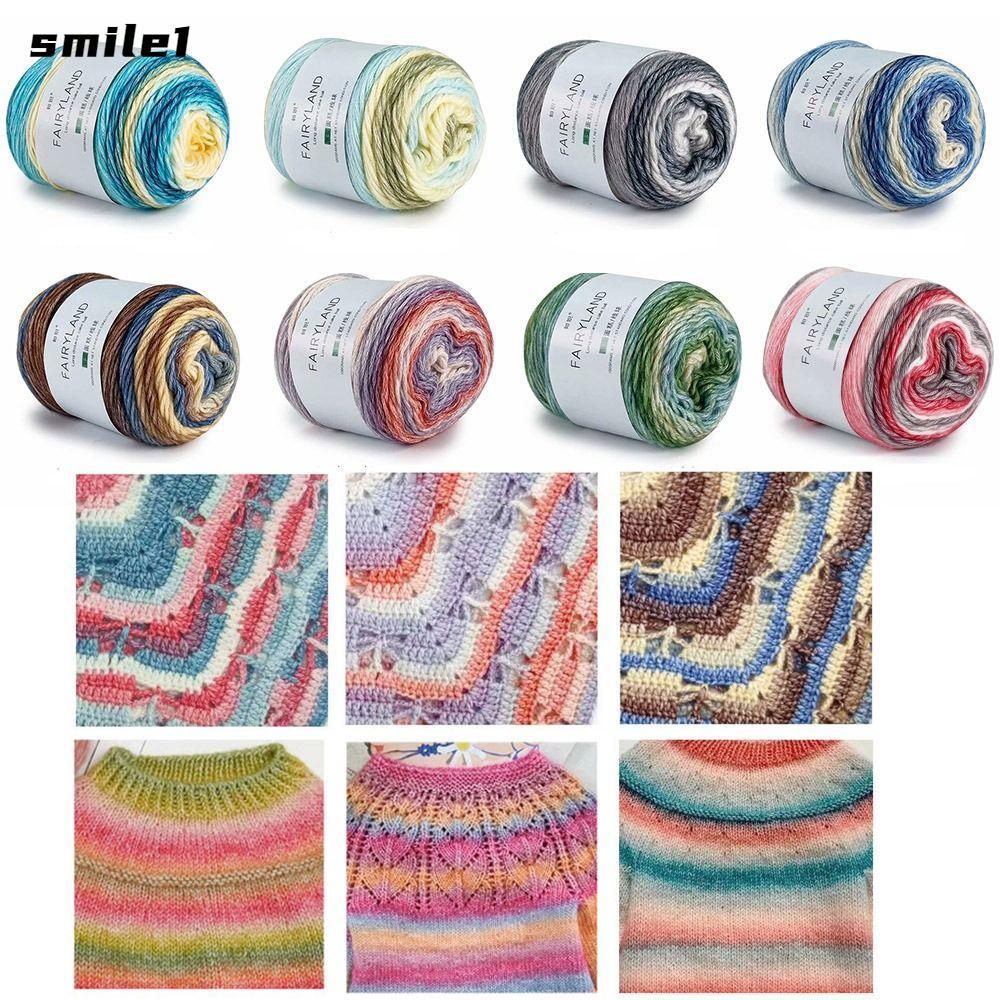 SMILE Rainbow Woollen Yarn Cotton Soft 100g เส้นด้ายผสมแฟนซี