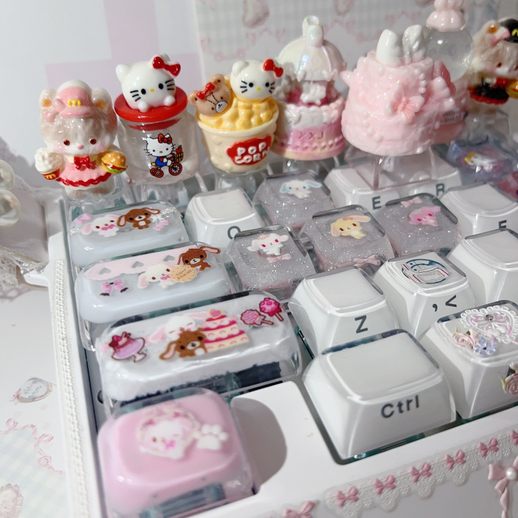keycap keycap ใส ปุ่มกดน่ารัก Hand-Made Unique Keycap esc Keycap Original Hand-Made Keycap ตุ๊กตา Ke