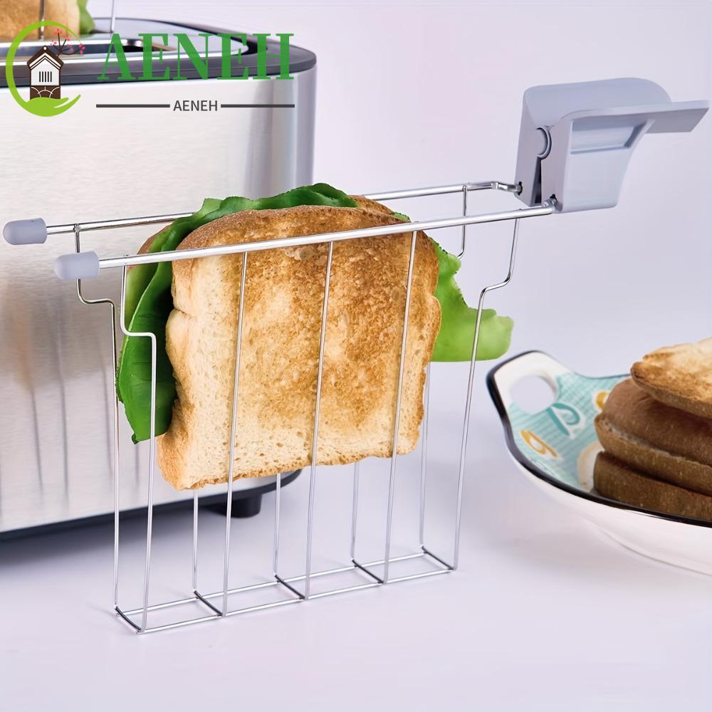 AENEH Toast Slice Holder, Professional Heat-proof Toaster Grill Rack, ทําความสะอาดง่ายสแตนเลส Anti-s