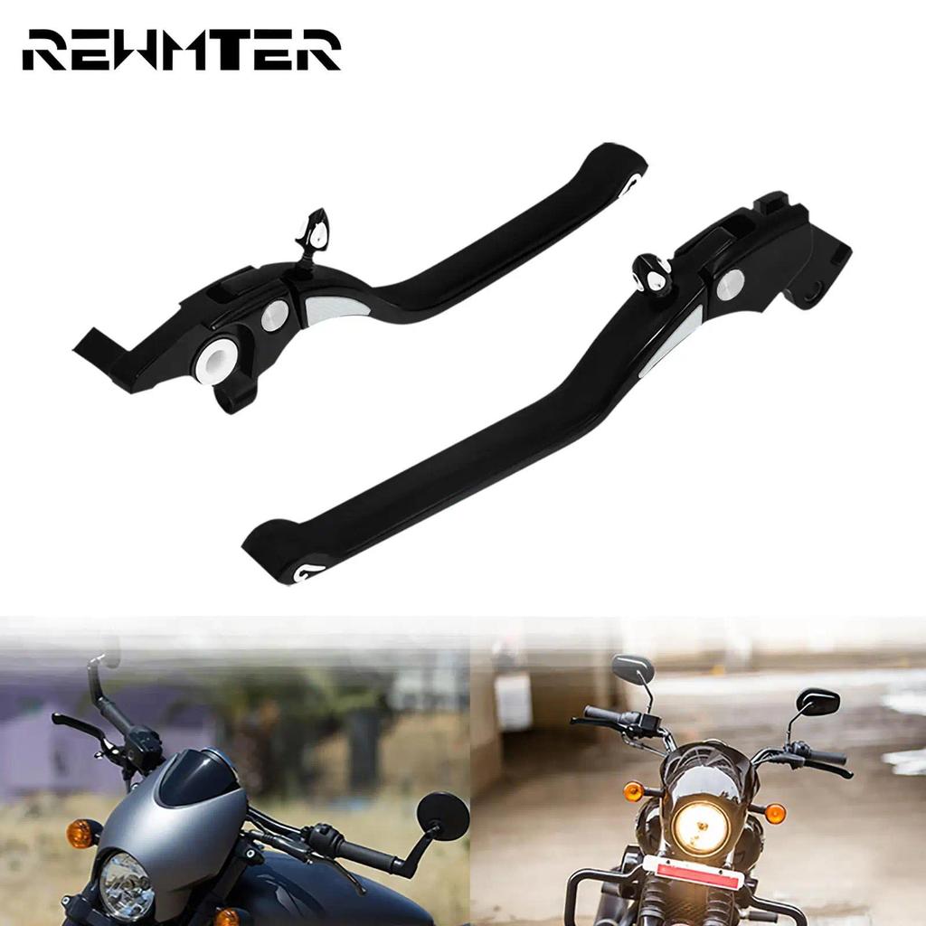 RW 2xMotorcycle CNC Regulator คลัทช์เบรคคันปรับสีดําสําหรับ Harley Street 500 750 2016 2017 2018 201