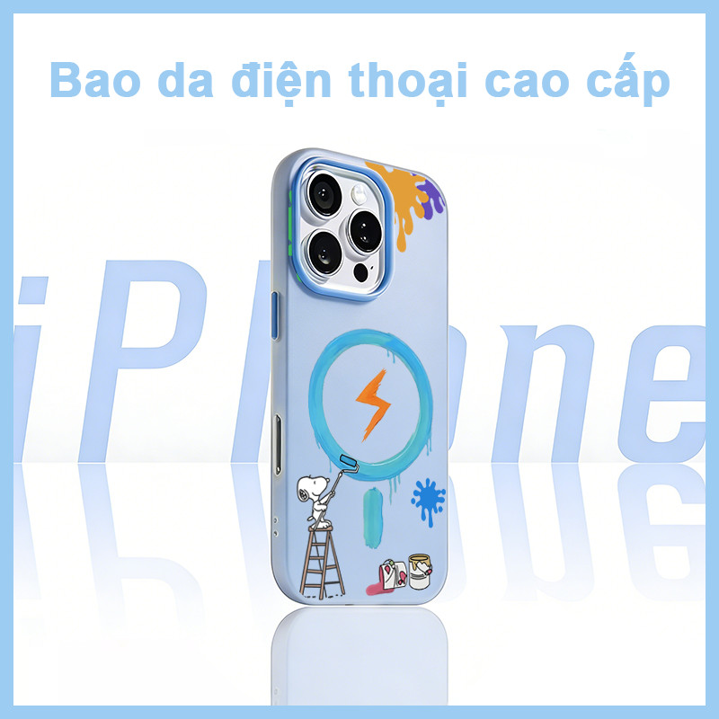 เคสไอโฟน Snoopy Creative Energy Lightning น่ารัก, การป้องกันเต็มรูปแบบ 11/12/13/14/15/16/17/Plus/Pro