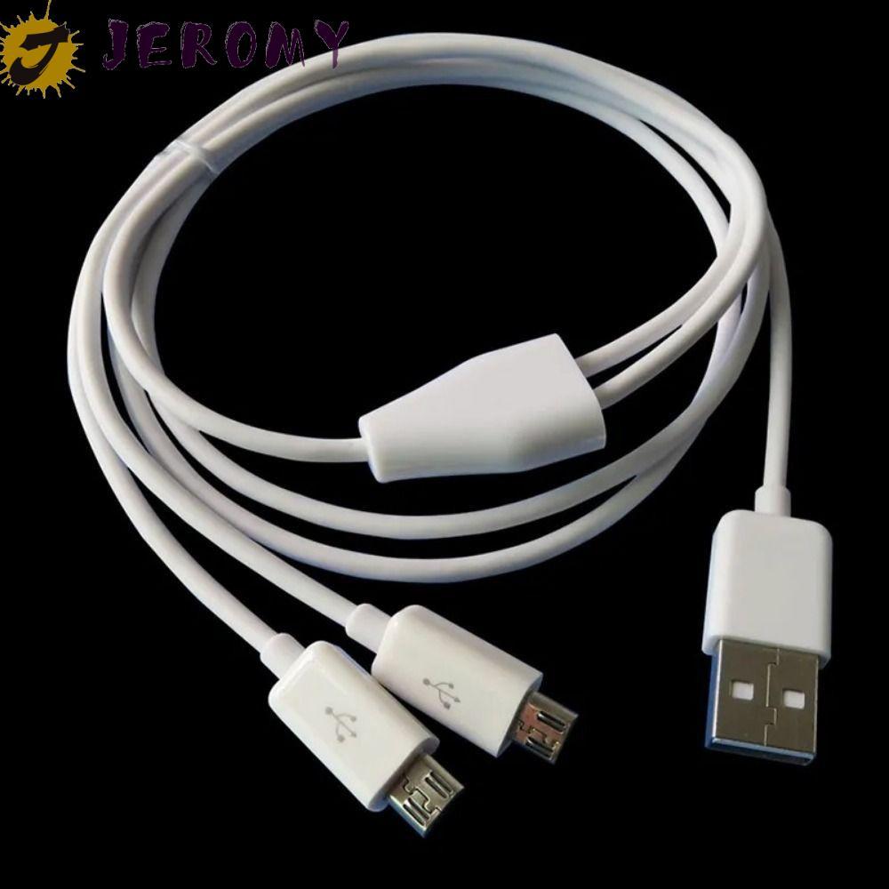 JEROMY 2 พอร์ตสาย Micro USB, Y Splitter Micro USB เป็น USB Y Splitter สายชาร์จ, Tubo Dual Charge 2 พอร์ต Dual 1M 2 in 1 สายไฟสายสมาร์ทโฟน