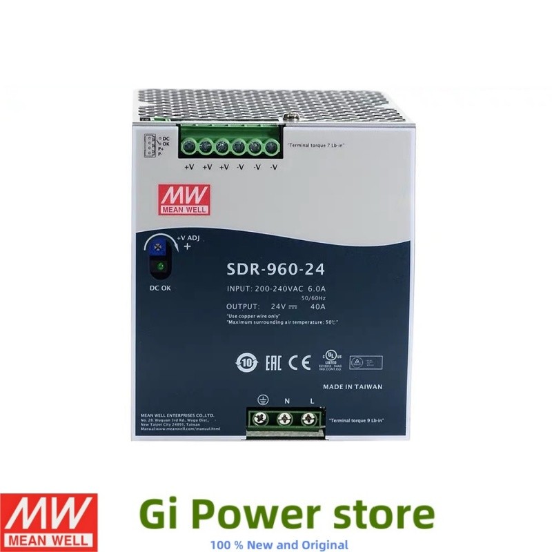 SDR-960 24/48V Mean Well SDR-960-24 SDR-960-48 DC DIN รางติดตั้ง switching power supply 960W active 