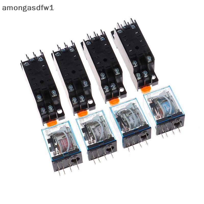 Amongassdfw1 AC220V 12VDC 24VDC 24VAC 5A 8PIN Coil Power MY2N-J รีเลย์ HH52P พร้อม Soet ฐานใหม่