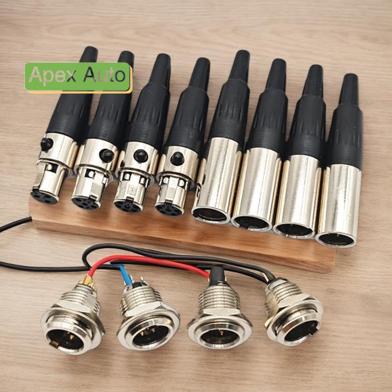 Apex Auto 1 ชิ้นขนาดเล็ก XLR Audio ตรงขั้วต่อ Mini XLR 3/4/5/6 พินเดิมหญิง/ชายปลั๊กชาย Soet สําหรับส
