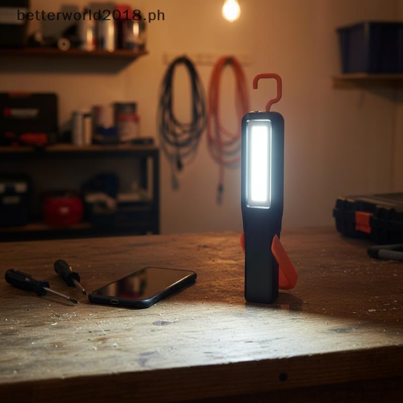 [bte] COB ไฟ LED ทํางานแบบชาร์จไฟได้ USB ชาร์จไฟฉายสําหรับรถยนต์โรงรถช่างมือถือโคมไฟแบบพกพา [PH]