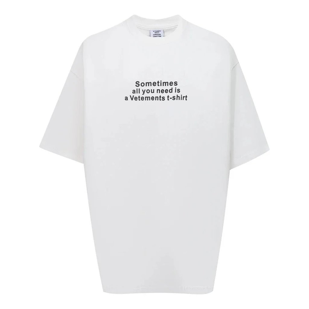 ((เวอร์ชั่นท็อป) VETEMENTS ขนาดใหญ่ "Sometimes You Only Need One Piece Vetements เสื้อยืด" เสื้อยืดแ